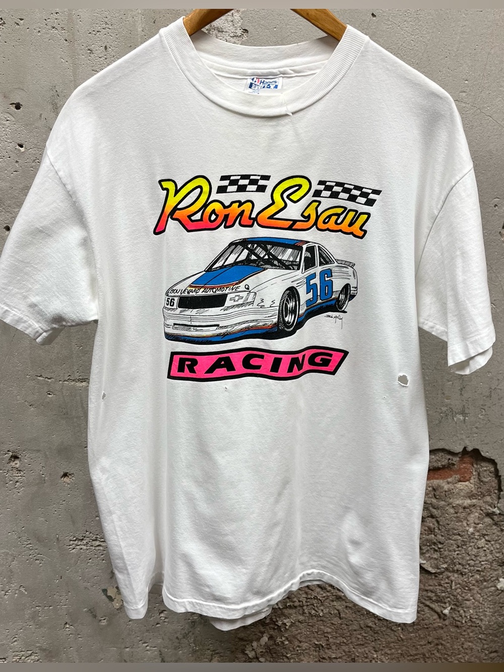Vintage 80s Chevorlet Truck Ron Esau Racing Single Stitch T-Shirt XL Nascar 90s